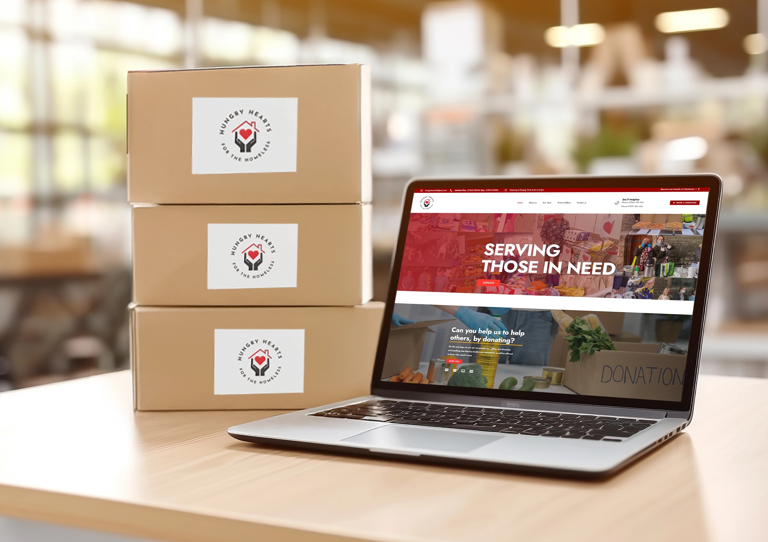 Hungry Hearts charity platform web development London - Food and beverage branding website by Flitzen UK